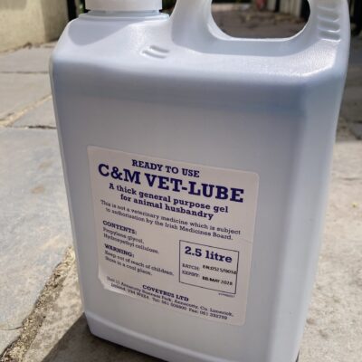 2.5 litre veterinary lubrication gel bottle outdoors.